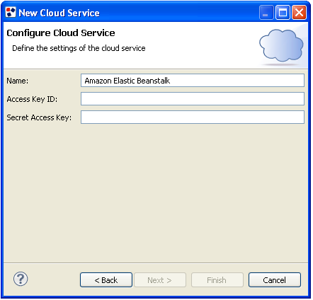New Cloud Service dialog