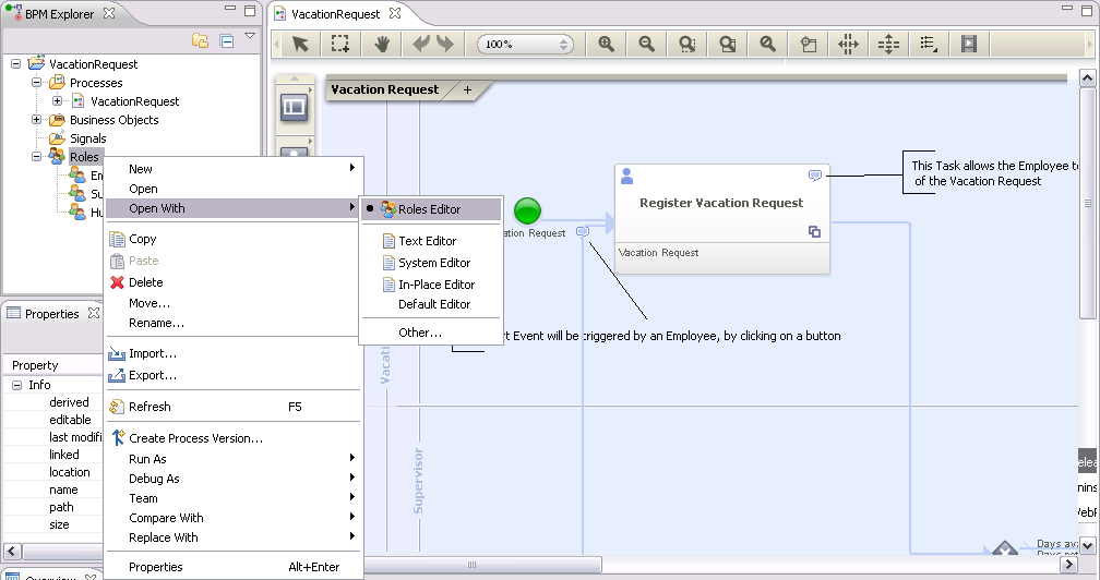 Open Roles Configuration Panel