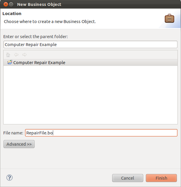 Create the Repair File Business Object