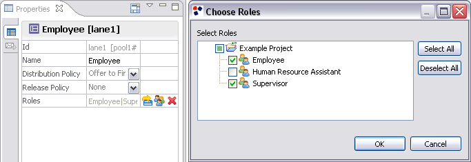 Define the Roles that can act as Employee in the Vacation Request Process Model