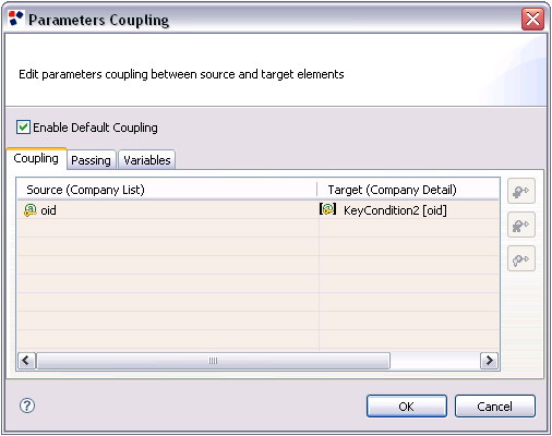 The Parameters Coupling window