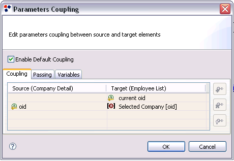 The Parameters Coupling window