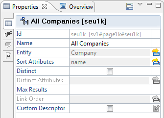 The Properties View of the Selector Unit