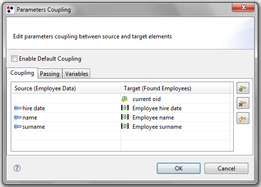 The Parameters Coupling window