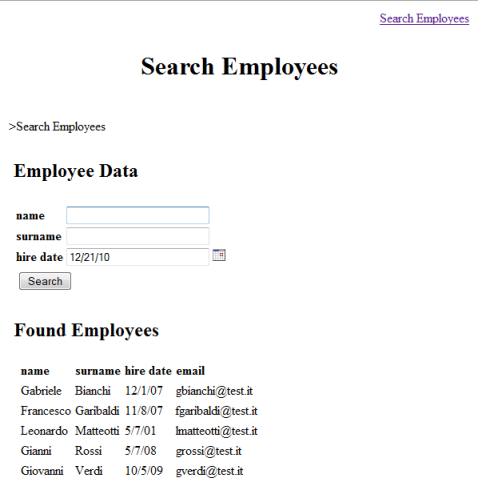 The generated Web application