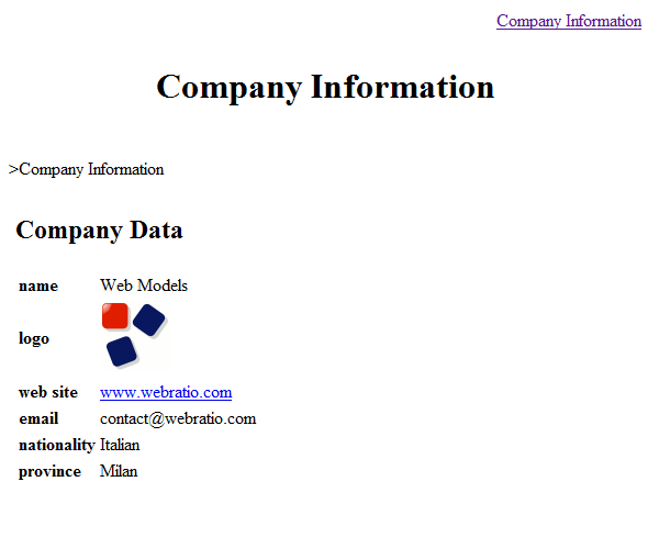 The generated Web application