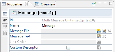 The Properties View of the Multi Message Unit