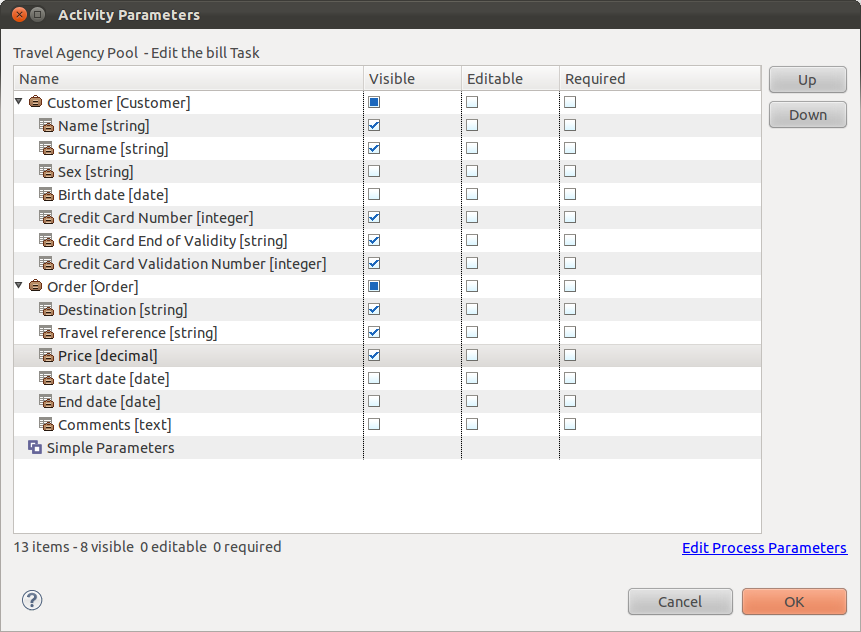Set the Edit the bill parameters Set the Edit the bill parameters
