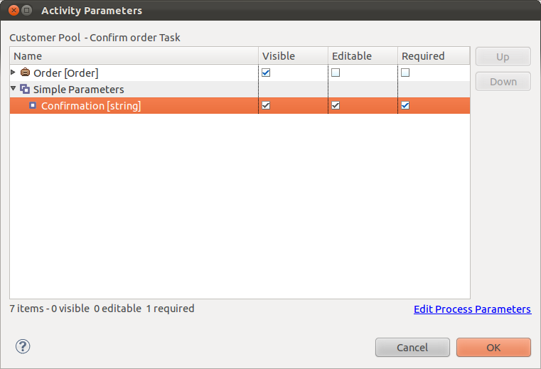 Set the Confirm Order Task parameters Set the Confirm Order Task parameters